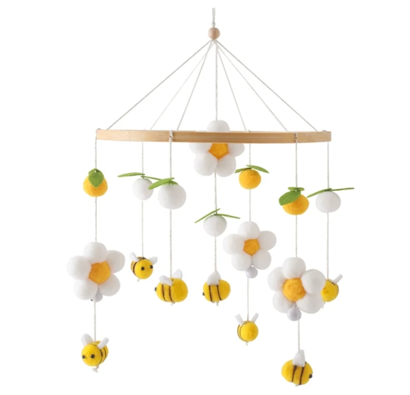 Flamingo Handmade Baby Mobile Wooden Bed Bell