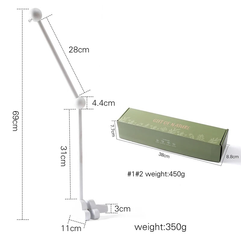 White Wooden Baby Crib Mobile Hanger With Cloud Music Box