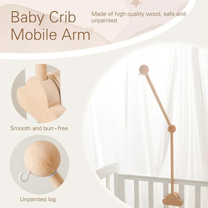 Wooden Baby Mobile Hanger, Baby Crib Mobile Arm