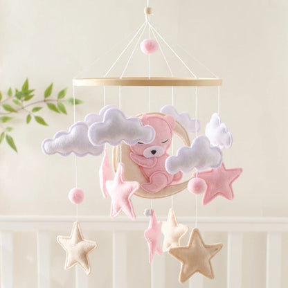 Baby Bear Crib Mobile Rattles Soft Felt Cartoon