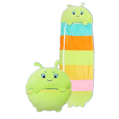 Kids Sleeping Bag with Pillow, Children's Animal Sleep Sack Boys Girls Cartoon Plush Doll Baby Pillow