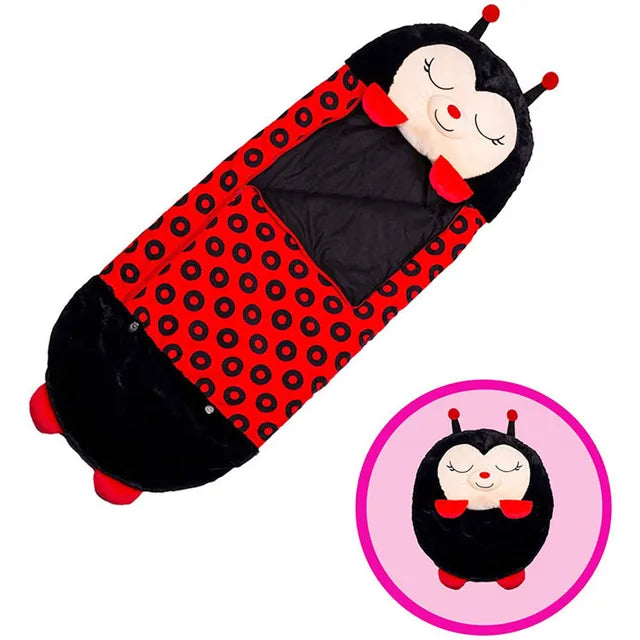 Kids Sleeping Bag with Pillow, Children's Animal Sleep Sack Boys Girls Cartoon Plush Doll Baby Pillow