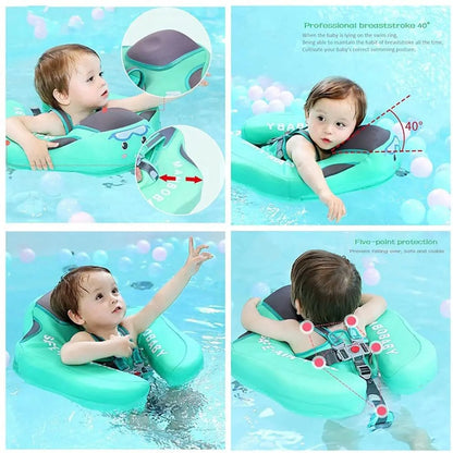 Mambobaby Non-Inflatable Baby Swimming Float Seat - Pool Toy Swimming Ring for Babies