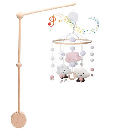 Adorable Cloud Baby Crib Mobile with Rattles - Toys for 0-12 Months