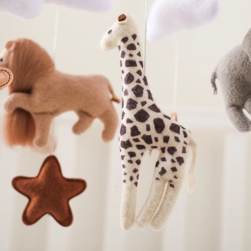 Adorable Animal Baby Crib Mobile with Rattles and Bells