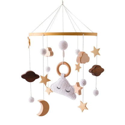 Adorable Cloud Baby Crib Mobile with Rattles - Toys for 0-12 Months