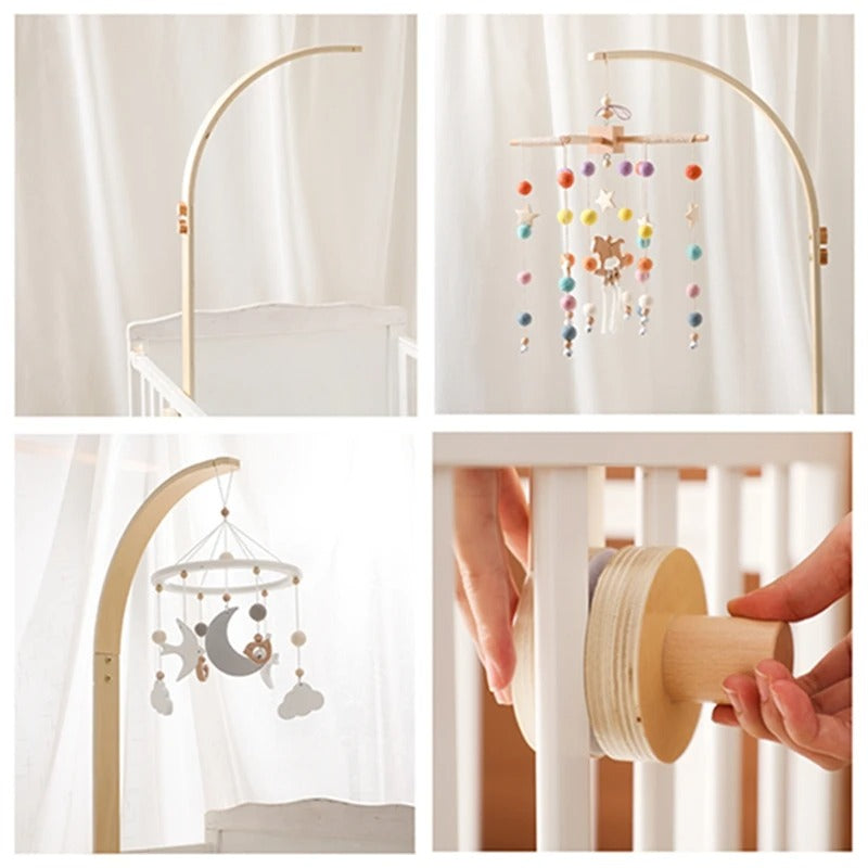 Arched Wooden Baby Mobile Hanger – Crib Mobile Arm for Nursery Decor & Baby Cribs