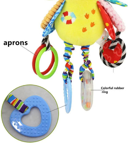 Newborn Animal Rattle Toys - Stroller Bells and Grab Training Dolls