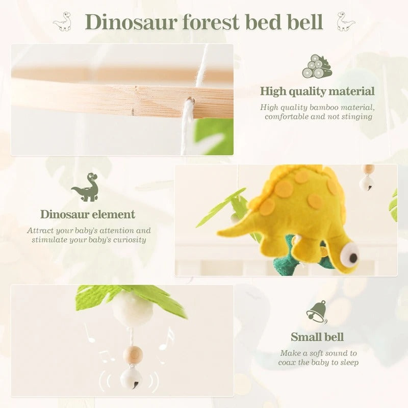 Baby Crib Mobile, Rattle Toys, Dinosaur Forest.