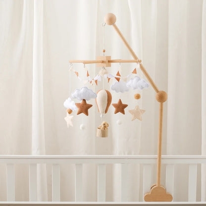 Hot Air Balloon Baby Mobile – Soft Felt Wooden Cot Mobile