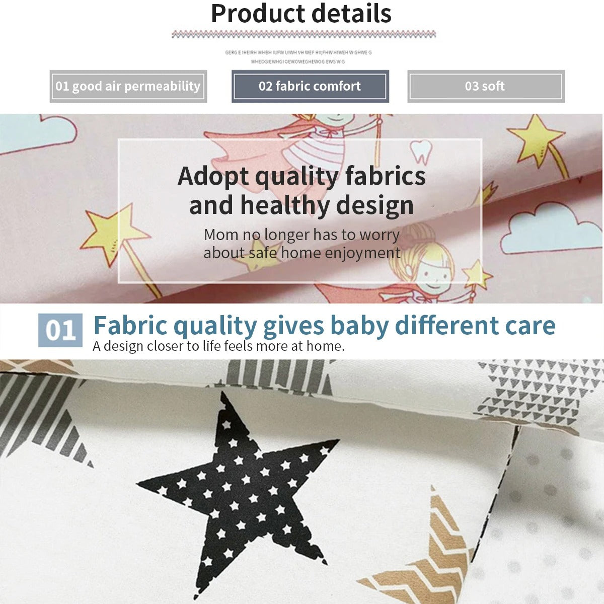 Baby Bumper Chichonera Crib Cot Protector Infant Cotton Children's Bed Barriers Newborns Around