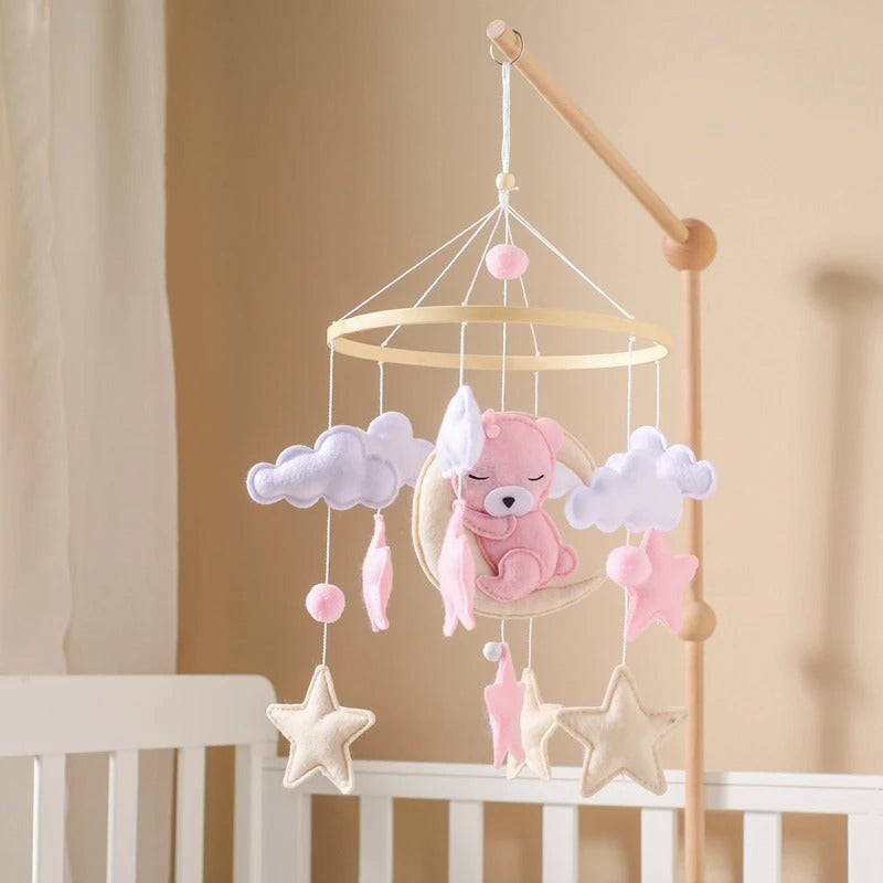 Baby Bear Crib Mobile Rattles Soft Felt Cartoon