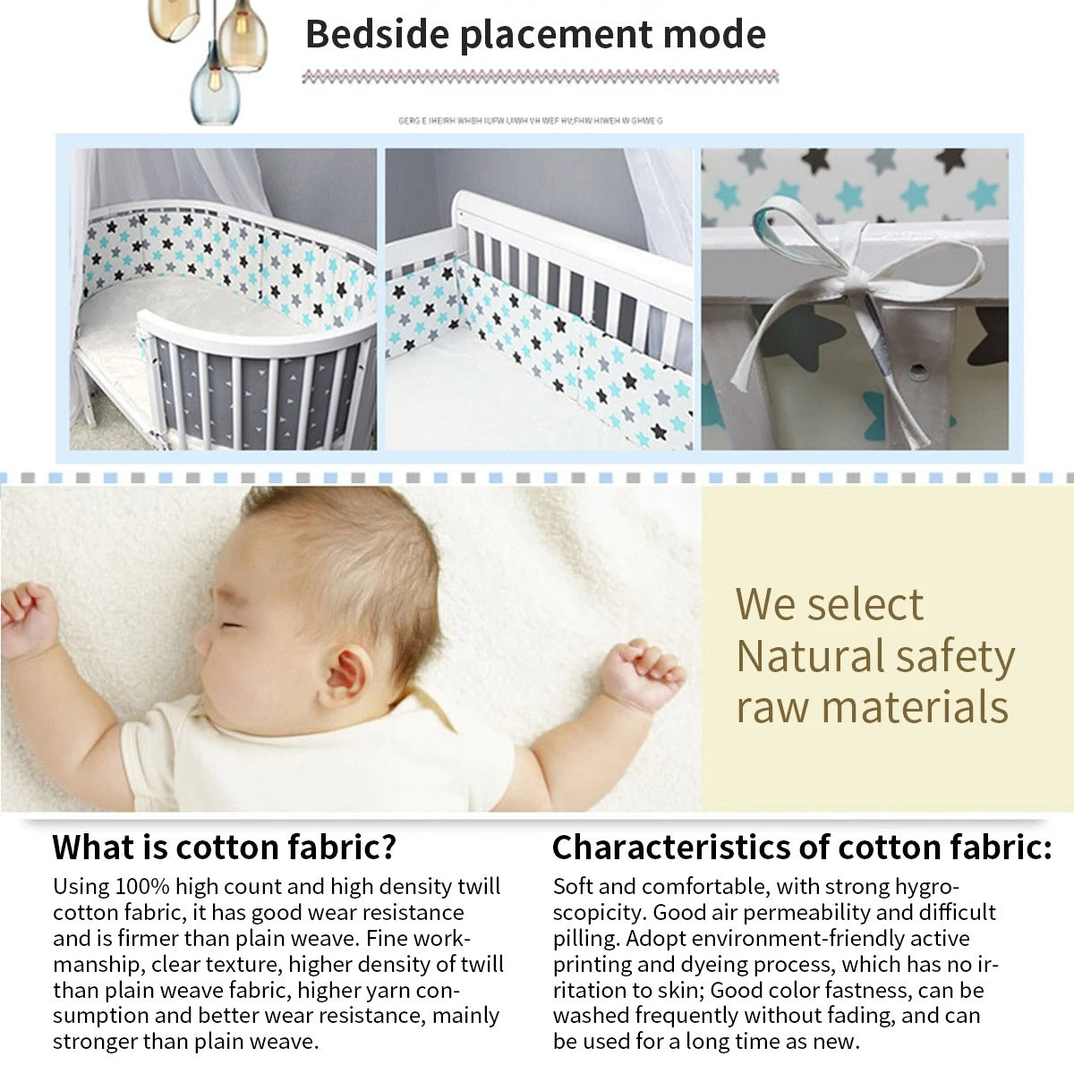 Baby Bumper Chichonera Crib Cot Protector Infant Cotton Children's Bed Barriers Newborns Around