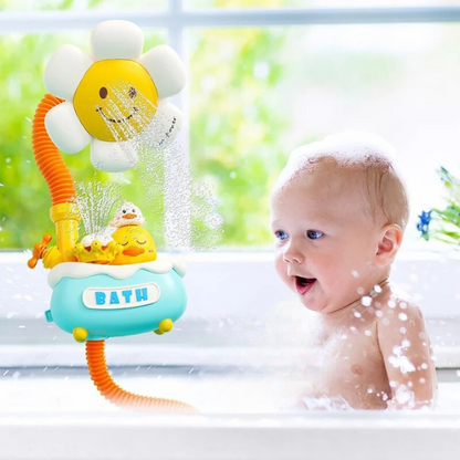 Adjustable Sunflower Shower Head Baby Bath Toy for Bathtubs