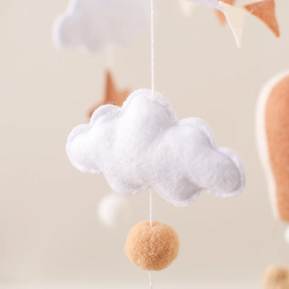 Hot Air Balloon Baby Mobile – Soft Felt Wooden Cot Mobile