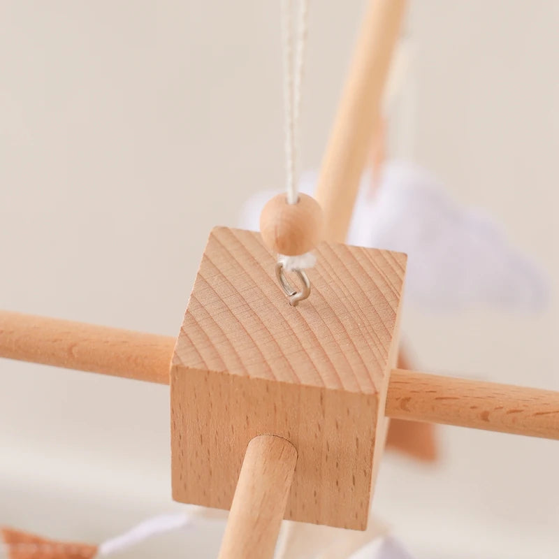 Hot Air Balloon Baby Mobile – Soft Felt Wooden Cot Mobile