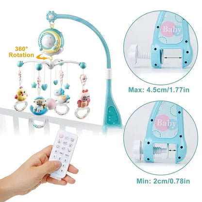 360° Rotating Baby Crib Mobile with Music - Bed Bell Holder for Baby