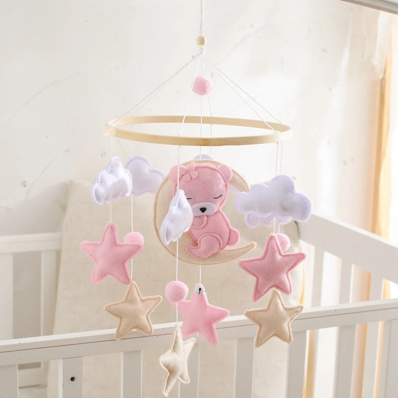 Baby Bear Crib Mobile Rattles Soft Felt Cartoon