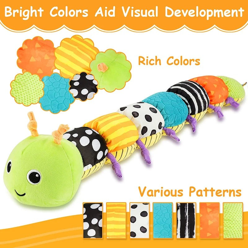 Musical Baby Rattle Caterpillar - Soft Plush Educational and Interactive Sensory Toy