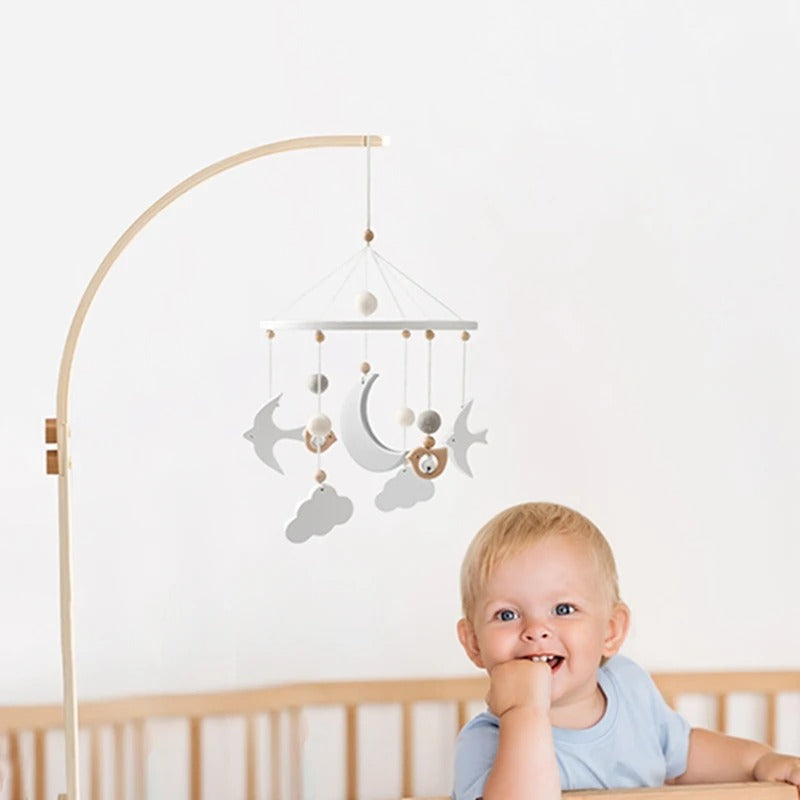 Arched Wooden Baby Mobile Hanger – Crib Mobile Arm for Nursery Decor & Baby Cribs