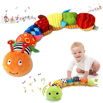 Musical Baby Rattle Caterpillar - Soft Plush Educational and Interactive Sensory Toy